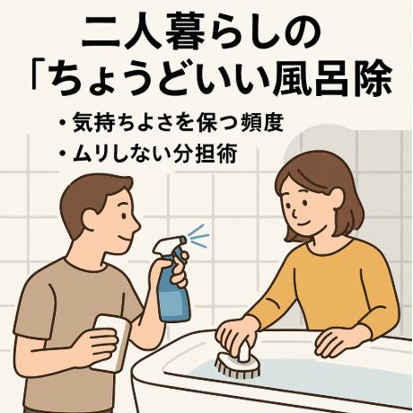 二人暮らしの「ちょうどいい」風呂掃除——気持ちよさを保つ頻度と、ムリしない分担術
