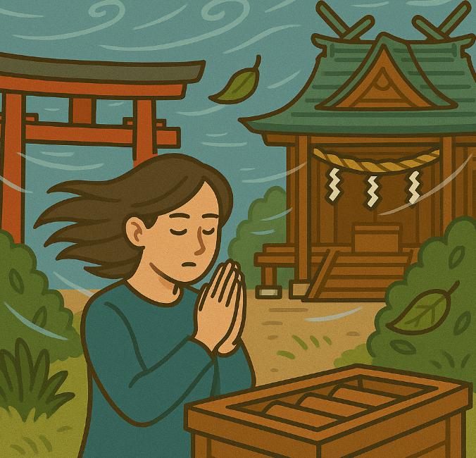 神社で突然の強風、その瞬間——スピリチュアル的には何が起きているの？