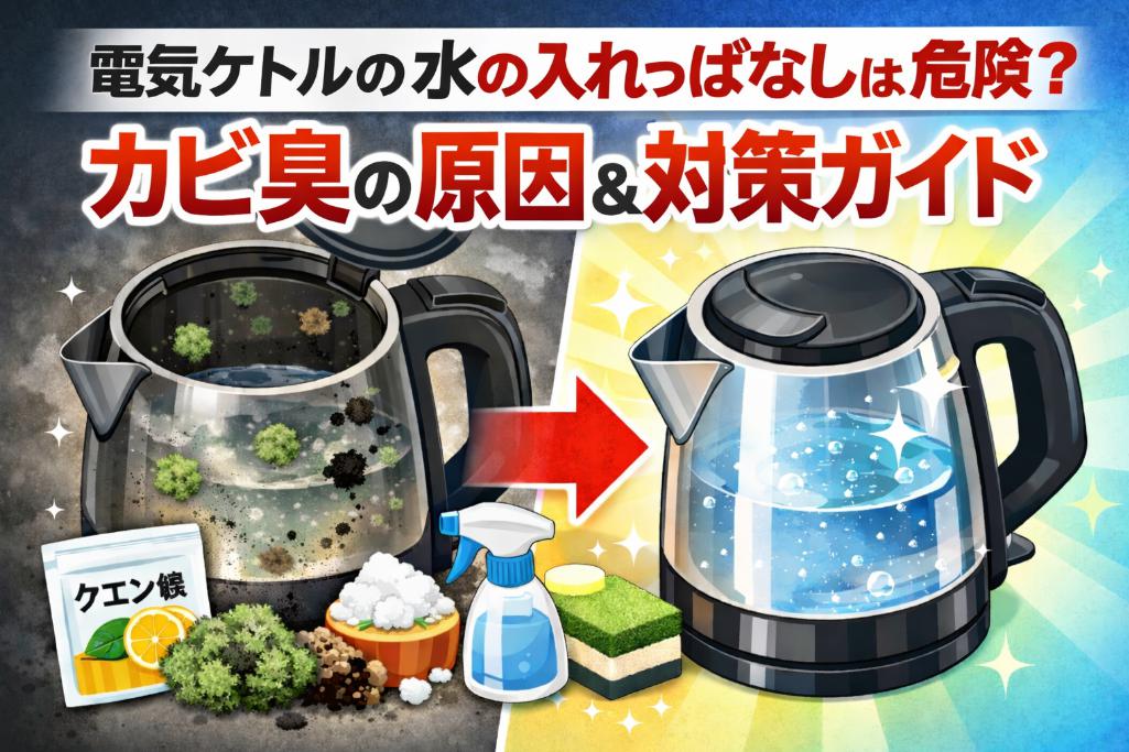 電気ケトルに水を入れっぱなしでカビ臭が!正しいお手入れと予防策