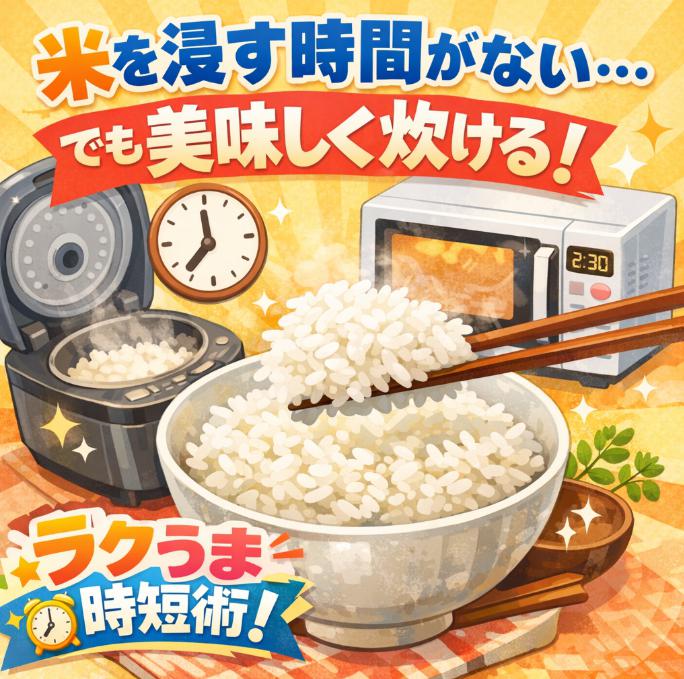 米を浸す時間がない人へ！簡単ふっくらご飯のコツ